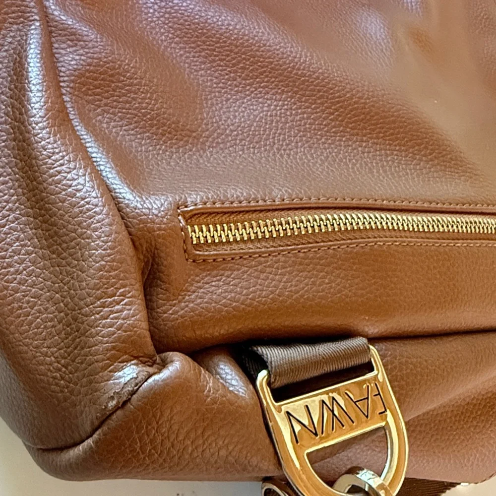 FAWN The Original Diaper Bag Backpack - Brown/ Cognac Color